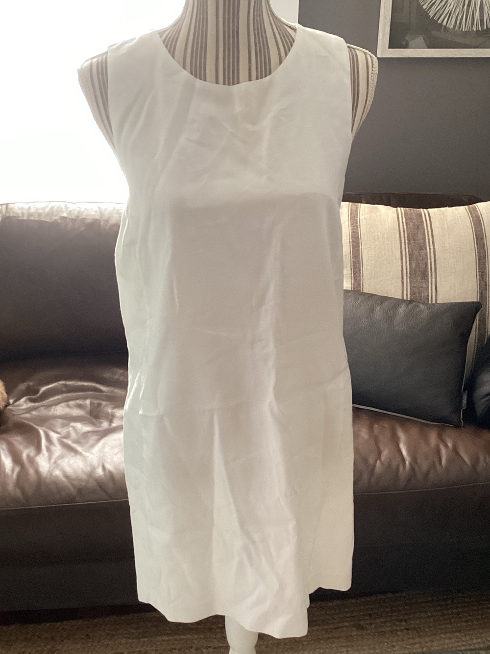 Mango White Sleeveless Shift Dress